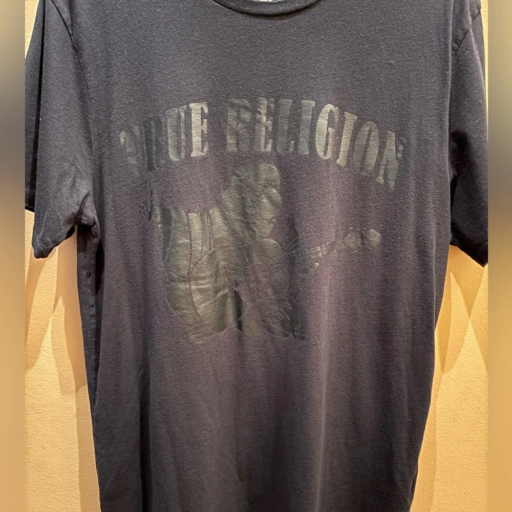 True Religion Short sleeve t-shirt featuring a tonal Buddha Logo graphic Size M